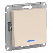 Одноклавишный выключатель с подсветкой 10А механизм SE AtlasDesign, бежевый
