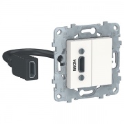 Розетка HDMI SE Unica NEW, белый