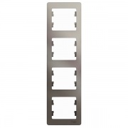 Рамка Glossa 4-постовая , вертикальная, платина