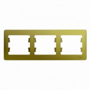 Рамка Glossa 3-постовая , горизонтальная, фисташковый
