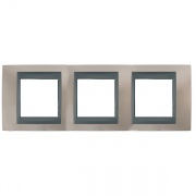 Рамка Unica Top 3 поста Оникс-Графит