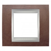 Рамка Unica Top 1 пост Табачное дерево-Алюминий