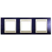 Рамка Unica хамелеон 3 поста горизонтальная индиго/бежевая