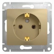 Розетка с заземлением 16А механизм SE Glossa, титан