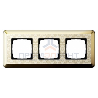 Рамка 3-ая Gira ClassiX Art Латунь/Кремовый