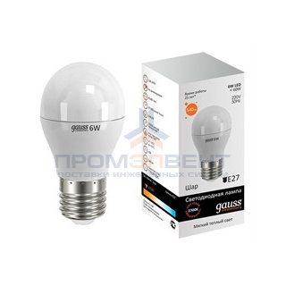Лампа Gauss LED Elementary Globe 6W E27 2700K 1/10/50