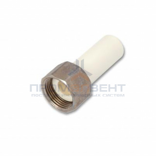 Штуцер с накидной гайкой KALDE - 25 x 1" (для полипропиленовых труб, цвет белый)