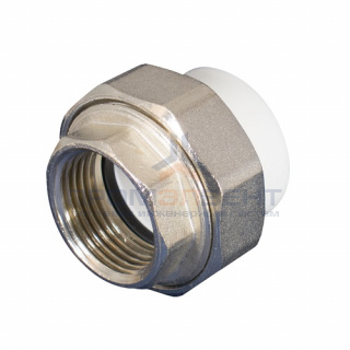 Переход на внутреннюю резьбу разъемный KALDE - 25 x 1/2" (для полипропиленовых труб, цвет белый)