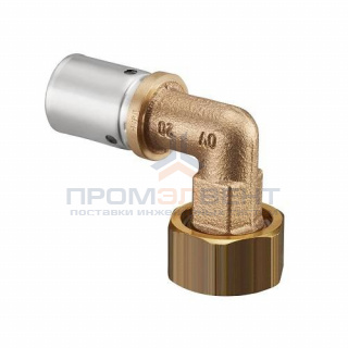 Переход на накидную гайку угловой Oventrop Cofit P - 16x2.0 x 3/4" (прессовой, бронза)