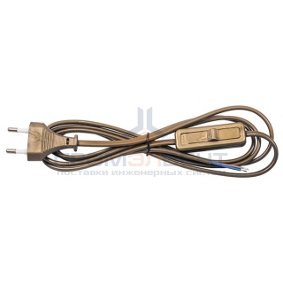 Сетевой шнур KF-HK-1 230V 1.9м (с выключателем) золото