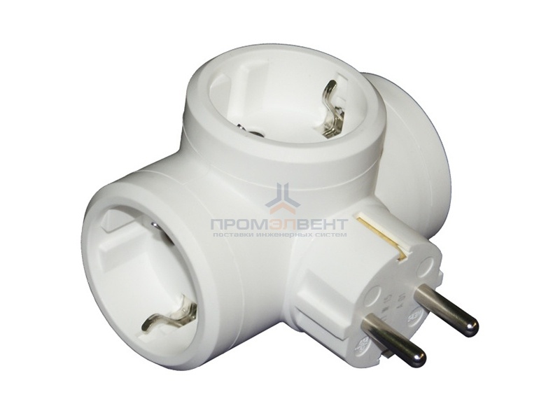 Разветвитель (тройник) Legrand 16А на 3 розетки с заземлением белый